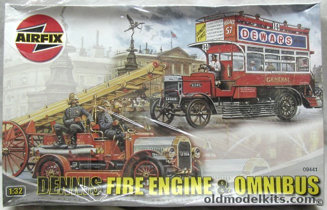 Airfix 1/32 Dennis Fire Engine and 1910 B Type Bus Old Bill, 09441 plastic model kit